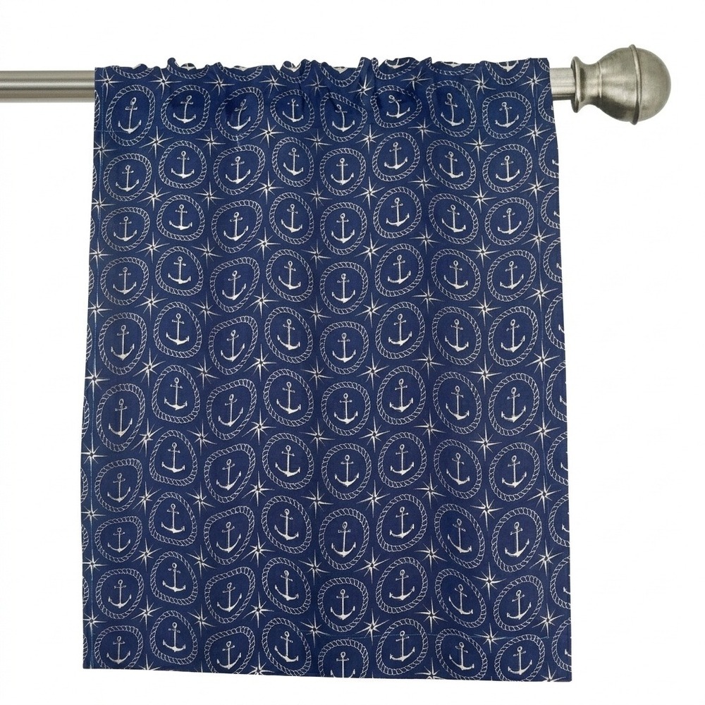 Ambesonne Nautical Anchor Window Curtains 2 Panel Set 56x95 Rod Pocket